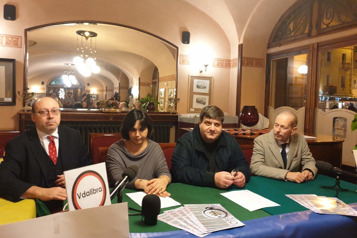 Il gruppo dirigente di Vdalibra: Roberto Cognetta, Tania Piras. Mauro Caniggia Nicolotti e Stefano Ferrero