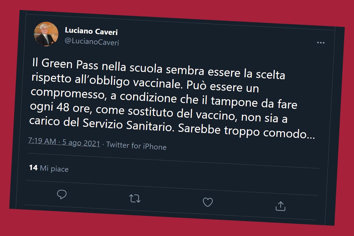 Il tweet di Luciano Caveri criticato dalla Cgil