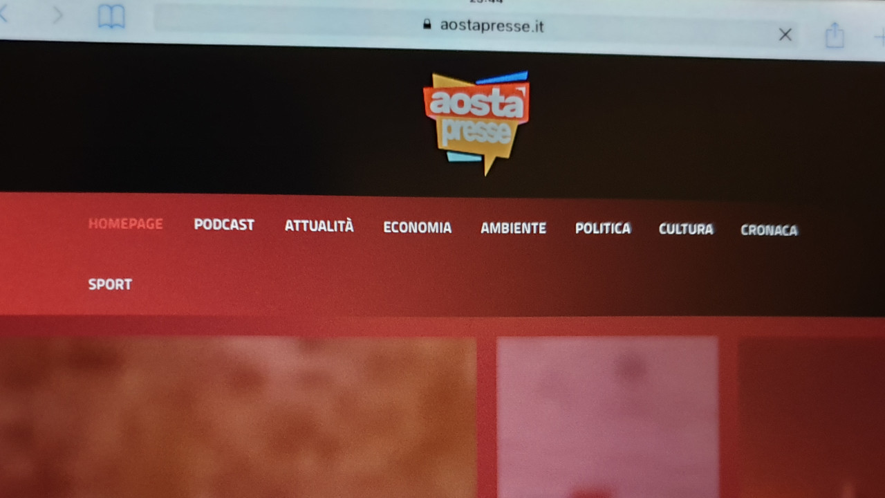 La prima versione di aostapresse, risalente al dicembre 2019