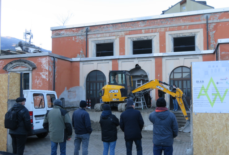 I lavori alla Salle de Gymnastique di Aosta