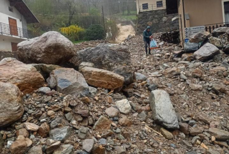 I danni provocati a Fontainemore delle precipitazioni del 16 e 17 aprile 2025
