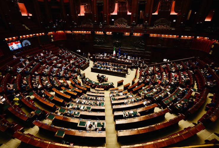 La Camera dei deputati durante il La premier Giorgia Meloni durante il 'question time' di mercoledì 14 maggio 2025