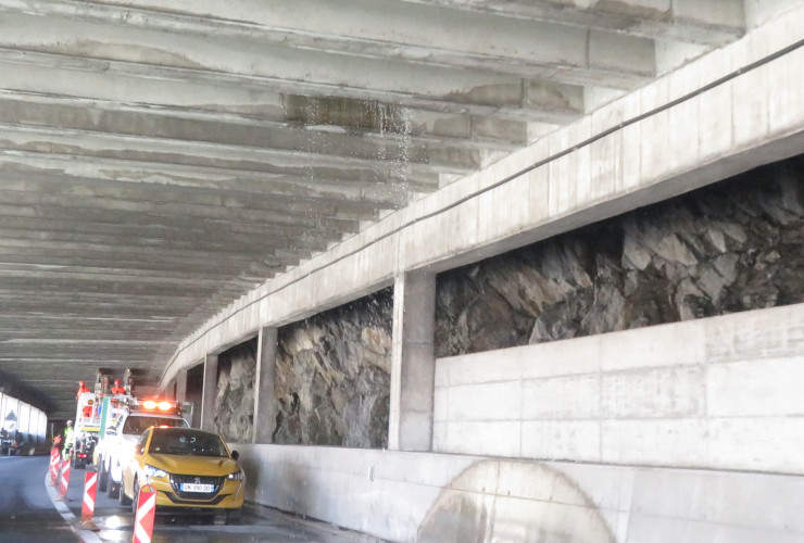 I lavori sulla strada di accesso al tunnel del Gran San Bernardo