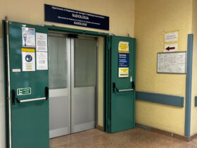 L'ingresso del reparto di radiologia dell'ospedale 'Parini' di Aosta