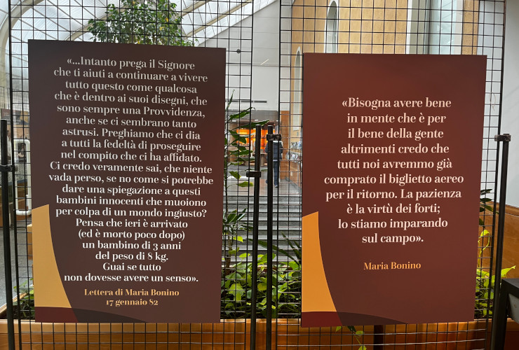 Due citazioni di Maria Bonino all'interno della mostra alla biblioteca regionale di Aosta