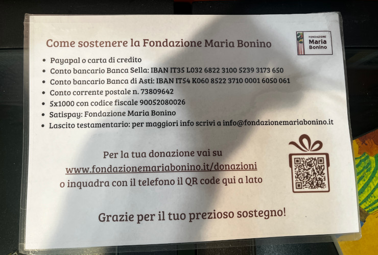 Come sostenere la Fondazione Maria Bonino