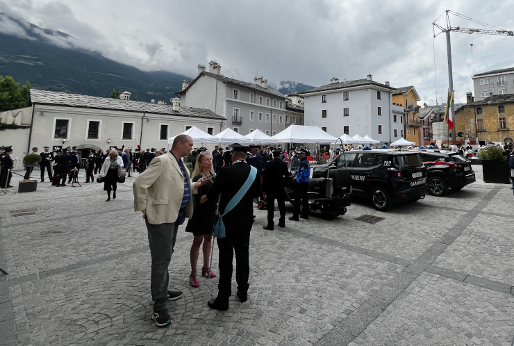 La festa dei Carabinieri ad Aosta, in piazza Giovanni XXIII