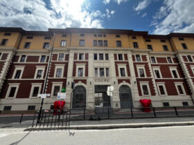 L'ingresso principale della Cogne Acciai Speciali di Aosta