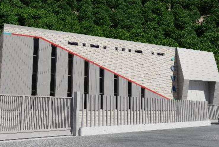 Il rendering del nuovo fabbricato della centrale