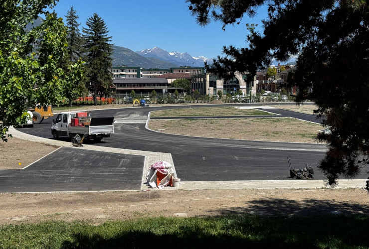 I lavori al campo Tesolin di Aosta