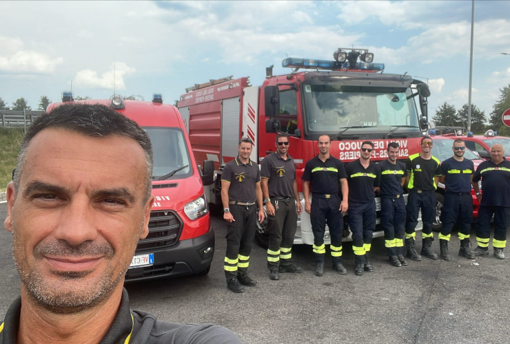 I Vigili del fuoco valdostani in Campania