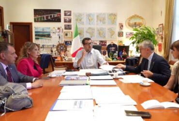 Un momento dell'incontro della delegazione valdostana con il ministro Matteo Salvini