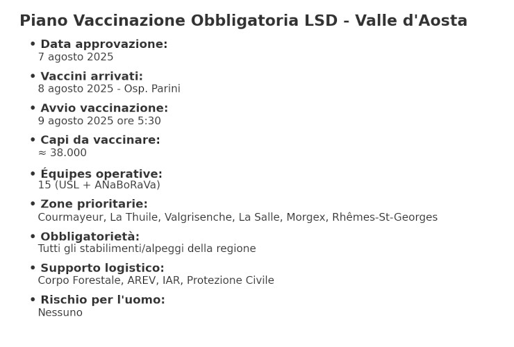 Il piano vaccinale contro la dermatite nodulare contagiosa (Lsd)