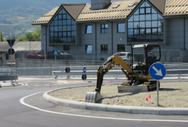 I lavori ormai conclusi sulla nuova rotatoria tra Aosta e Sarre