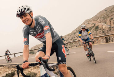 Il ciclista tedesco Louis Kitzki in azione