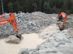 I lavori in corso sul torrente Varère
