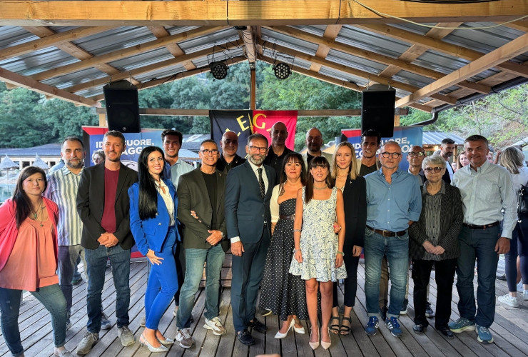 I candidati della Lega Vallée d'Aosta per elezioni comunali ad Aosta con Giovanni Girardini, candidato sindaco