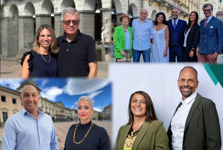 Le quattro coppie di candidati sindaco e vice di Aosta
