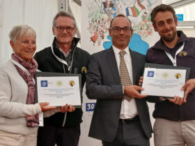 Rozenn Hars, Bruno Bassano, Xavier Eud e Mauro Durbano alla firma della convenzione