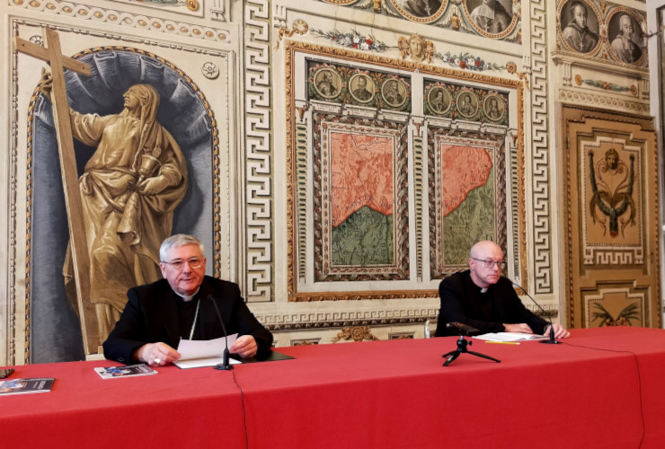 Monsignor Franco Lovignana e Don Fabio Bredy, parroco della Cattedrale di Aosta