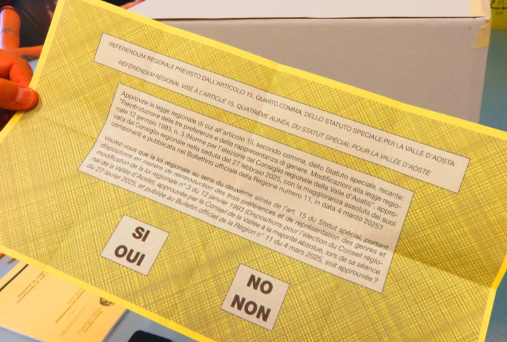 La scheda del referendum elettorale del 10 agosto 2025