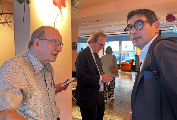 Elio Riccarand, con Angelo Bonelli e Nicola Fratoianni ad Aosta