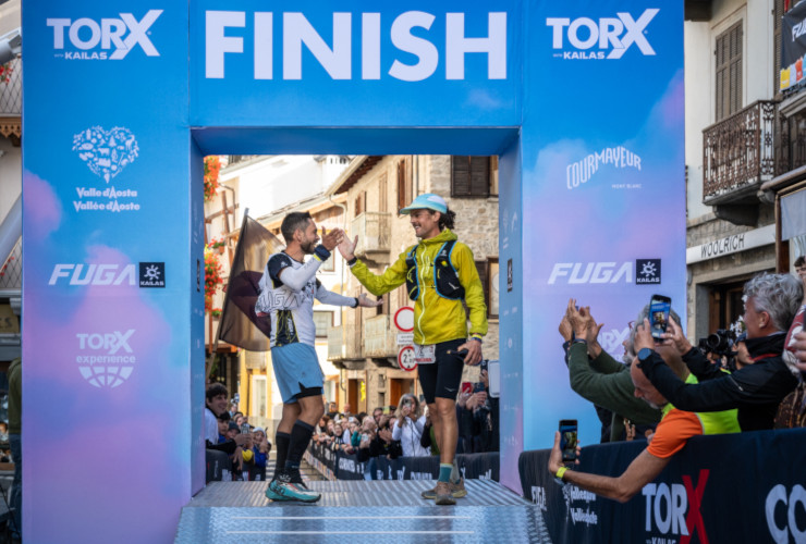 Martin Perrier e Simone Corsini, secondi classificati del Tor des Géants (foto Stefano Coletta)