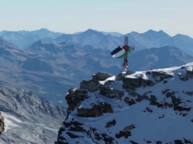 La bandiera palestinese sul monte Cervino nel video di Hervé Barmasse
