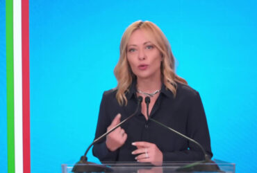 Giorgia Meloni nel videomessaggio per i valdostani