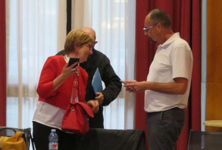 Chiara Minelli ed Eugenio Torrione, con dietro Elio Riccarand
