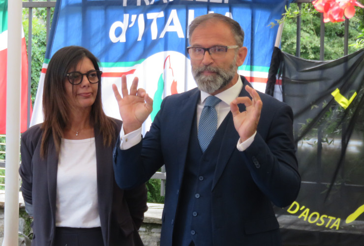 Sonia Furci e Giovanni Girardini, candidati vice e sindaco ad Aosta per il centrodestra