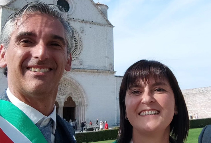 Patrick Thuegaz e Monica Cretier, ex sindaco di Issogne e nuova sindaca di Champdepraz