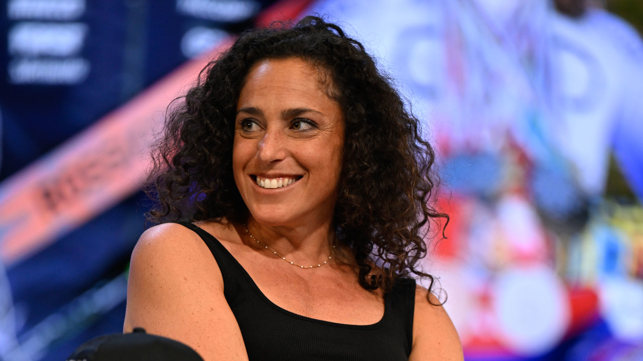 Federica Brignone durante l'incontro al Festival dello sport (foto Nicola Eccher)