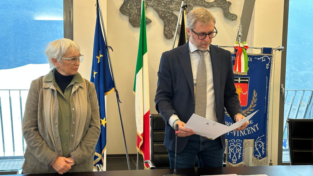 La vice Maura Susanna ed il sindaco di Saint-Vincent Francesco Favre