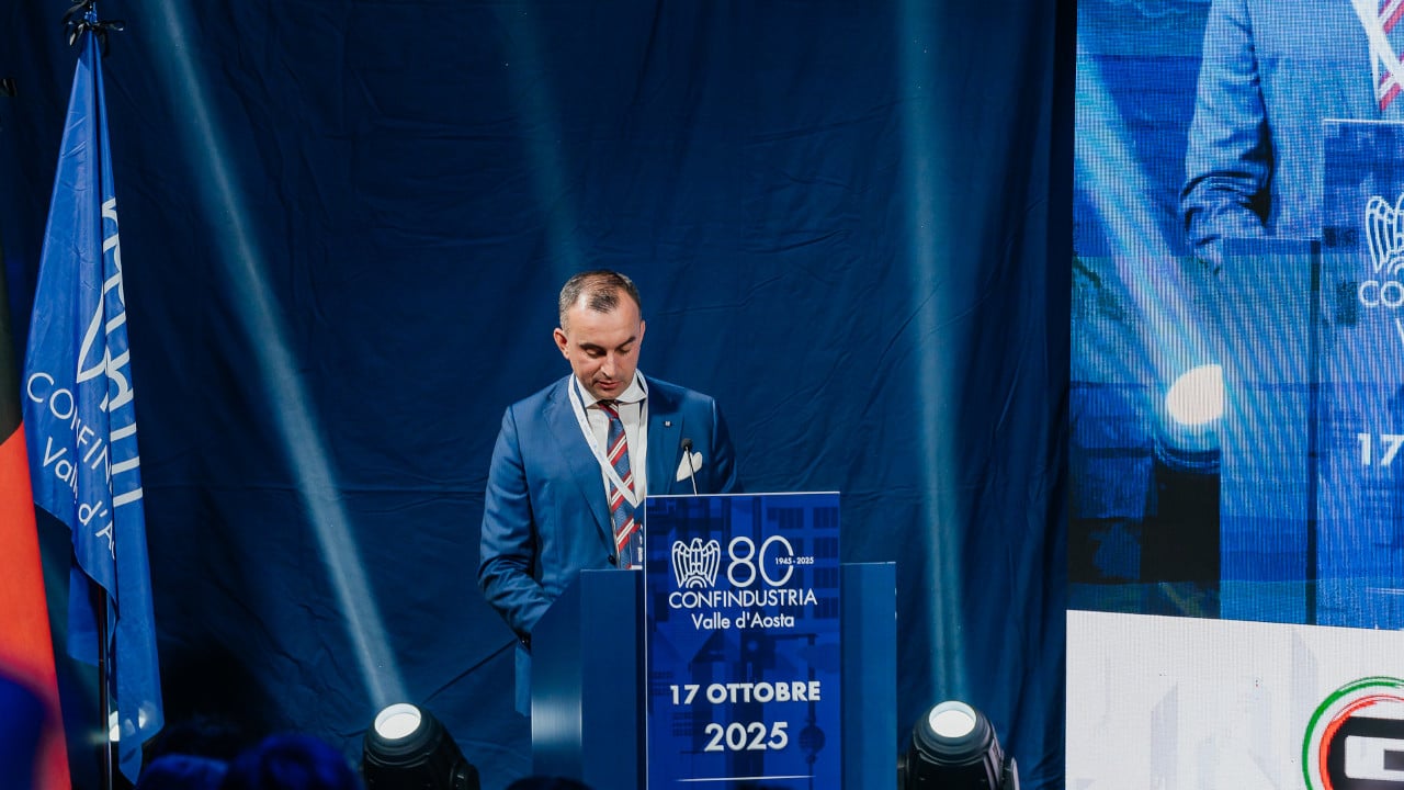 Francesco Turcato all'Assemblea 2025 di Confindustria Valle d'Aosta