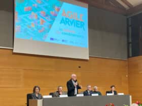 Un momento della presentazione di 'Agile Arvier' nel marzo 2024