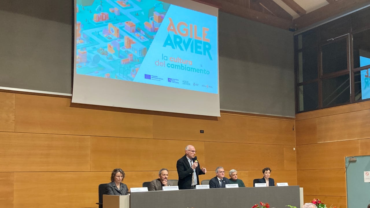 Un momento della presentazione di 'Agile Arvier' nel marzo 2024