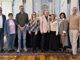 La nuova Giunta del Comune di Aosta, Luca Tonino, Alina Sapinet, Marco Gheller, Cecilia Lazzarotto, Raffaele Rocco, Valeria Fadda, Simonetta Salerno e Corrado Cometto