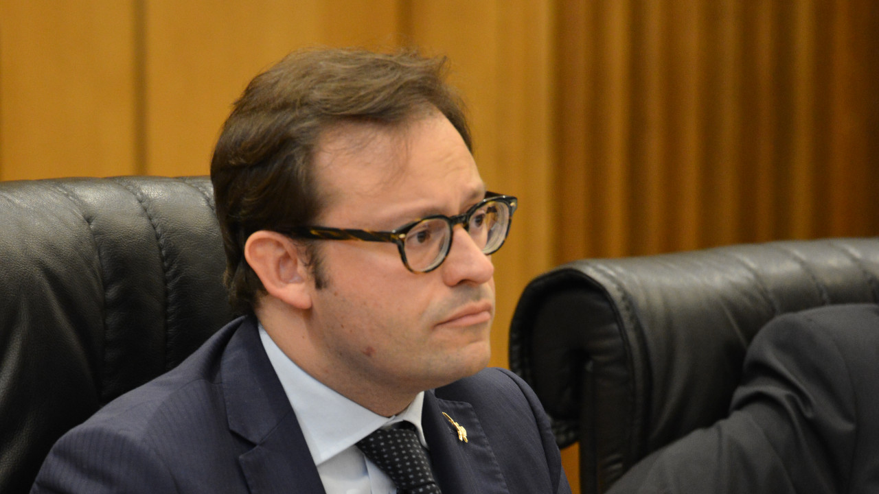 Stefano Aggravi nel 2018, al suo ingresso in Consiglio Valle