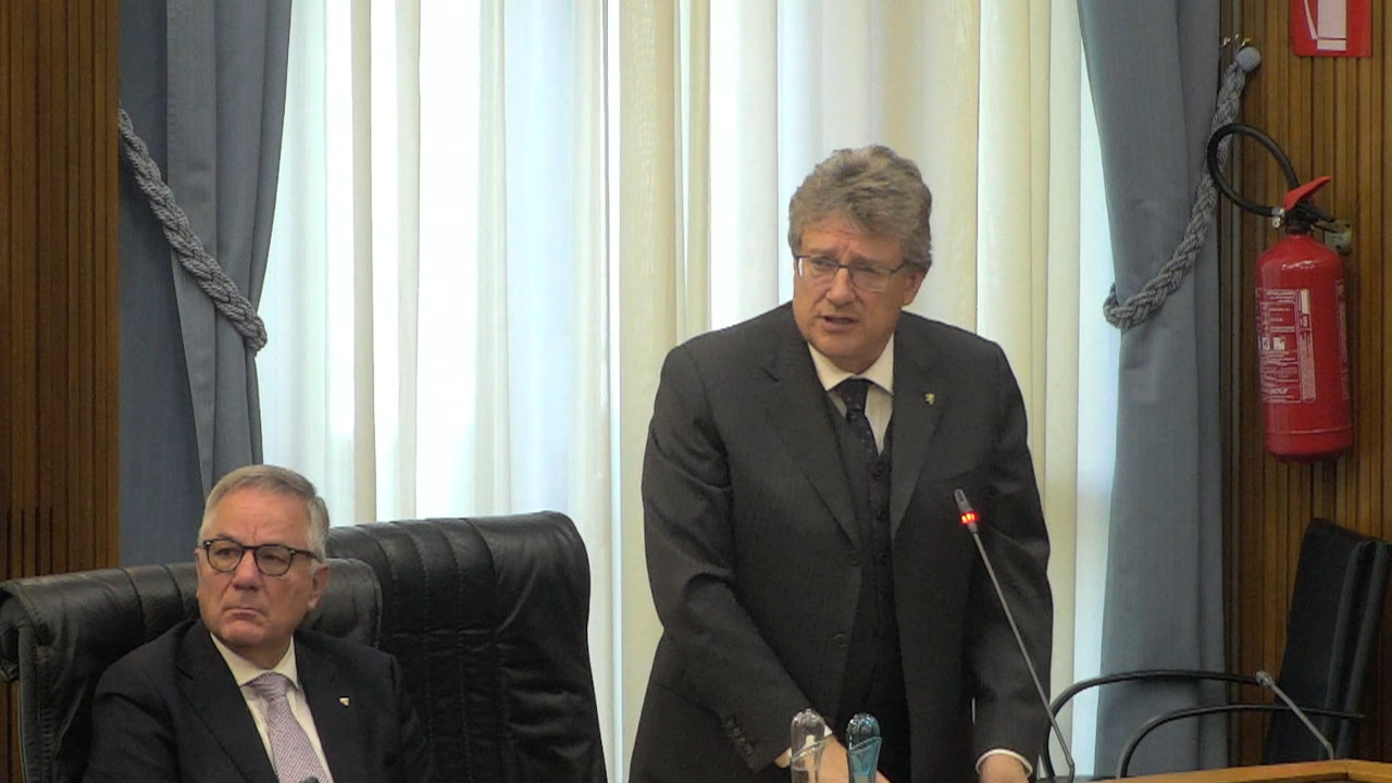 Aurelio Marguerettaz durante il dibattito sulla questione pregiudiziale