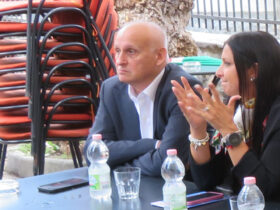 Alberto Zucchi ed Emily Rini durante la recente campagna elettorale