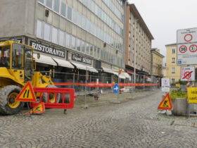 I lavori in via Ribitel, ad Aosta