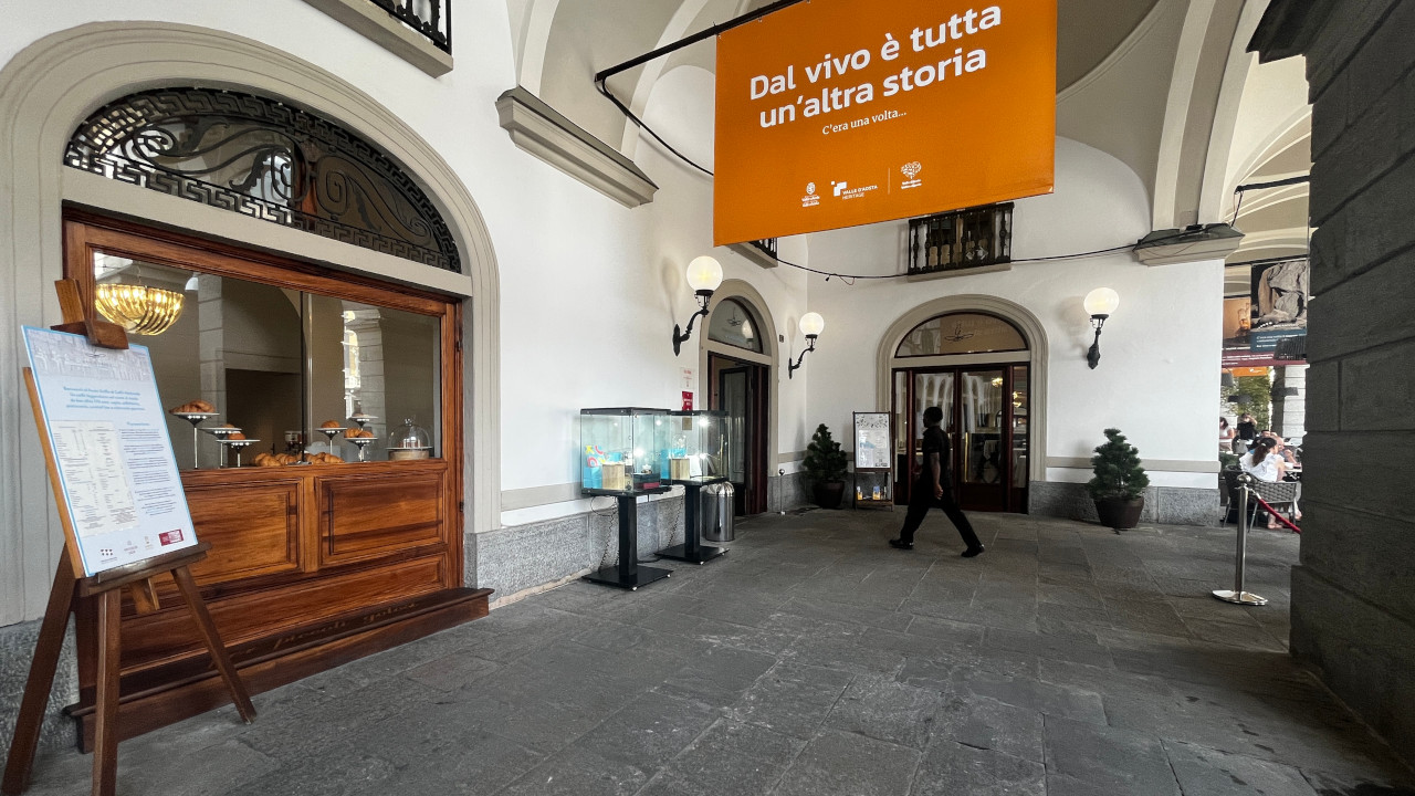 Il Caffè Nazionale, in piazza Chanoux, ad Aosta