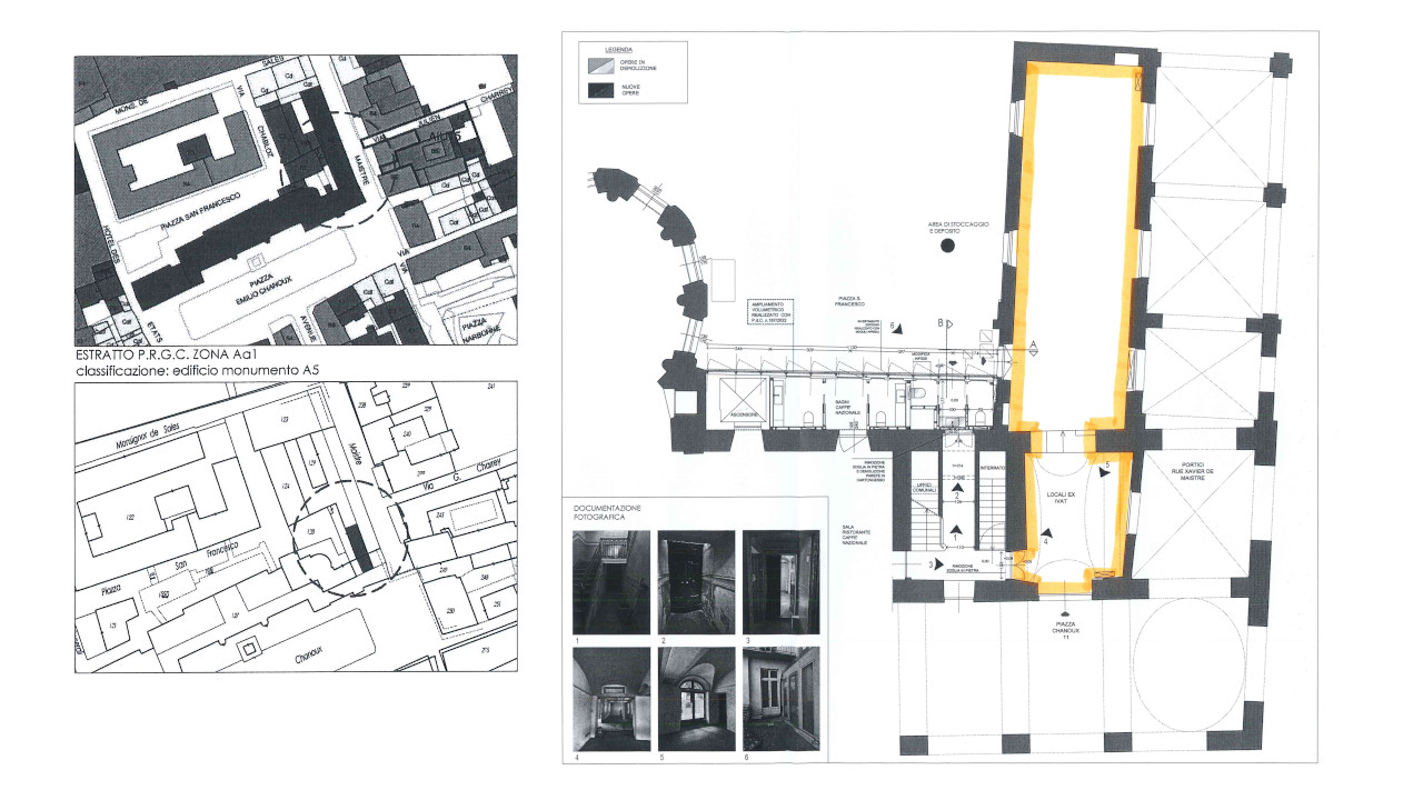 La planimetria dei locali dell'Hôtel de Ville dati in concessione
