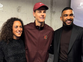 Federica Brignone alle ATP Finals di Torino con Jannik Sinner e Glaison Bremer
