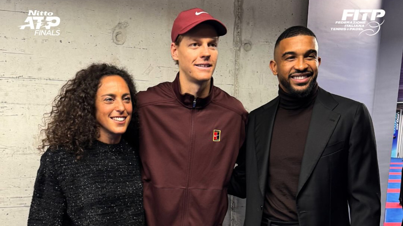 Federica Brignone alle ATP Finals di Torino con Jannik Sinner e Glaison Bremer