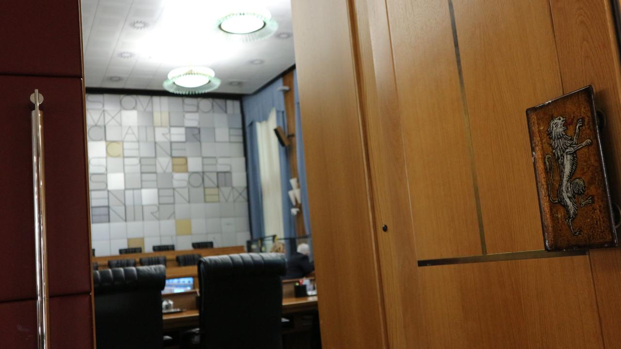 L'ingresso dell'aula del Consiglio regionale della Valle d'Aosta