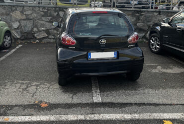 Un'auto parcheggiata su due stalli bianchi ad Aosta