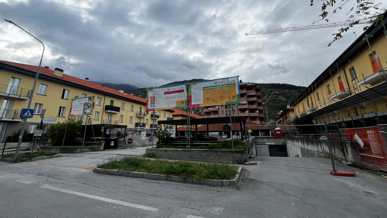 La zona interessata dai lavori del 'Pinqua' nel quartiere Cogne di Aosta