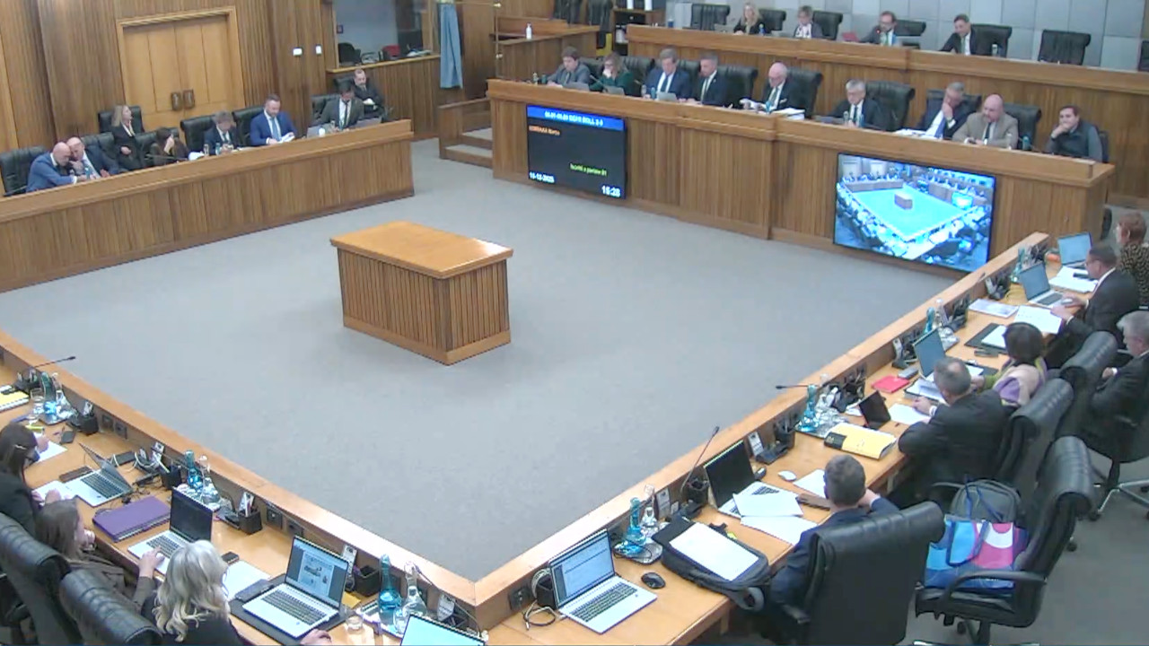 L'aula del Consiglio Valle durante la riunione di lunedì 15 dicembre 2025